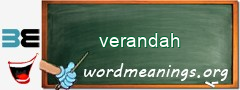 WordMeaning blackboard for verandah